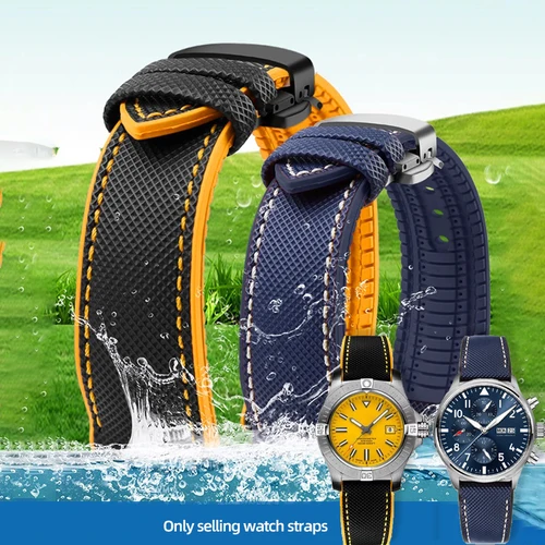 Imagen 2 del producto Para Casio Duro 2784 MDV106-1A MDV-106/107-1A pulsera 20mm 22mm patrón de nailon correa de reloj de goma impermeable correa de reloj deportivo azul