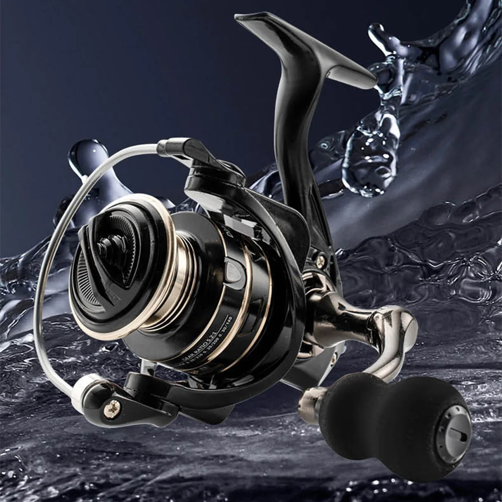 Carrete giratorio con mango de carrete de Metal, carrete de pesca totalmente metálico, rueda de bobina de pesca, carrete de pesca de carpa, accesorios de pesca