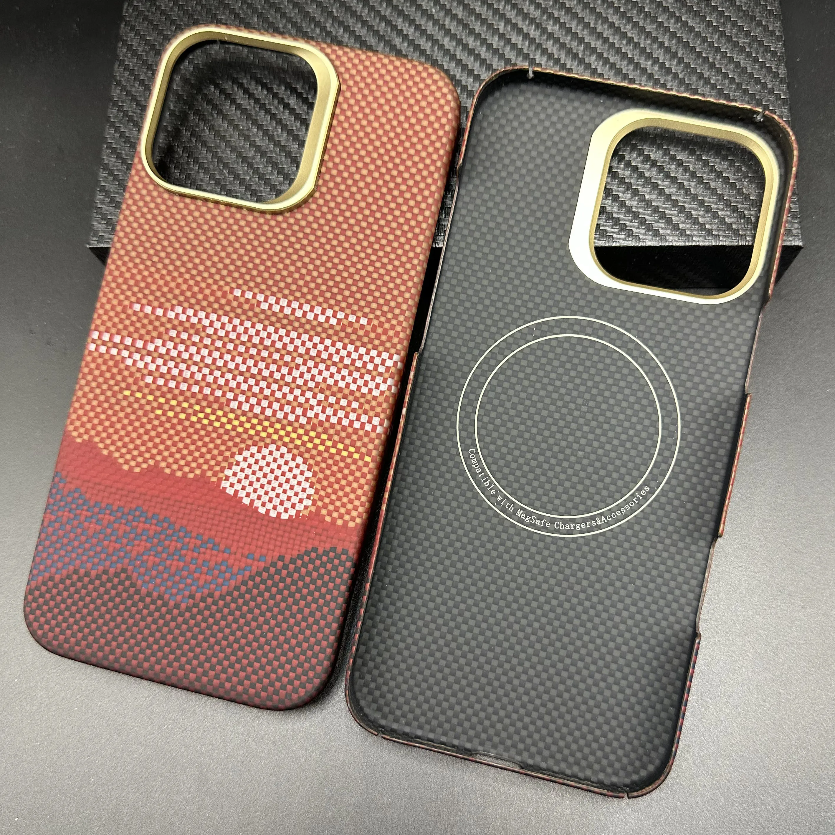 Suitable for iPhone 16 Pro Max Magnetic Kevlar Aramid Fiber Lightweight Thin Protective Phone Case