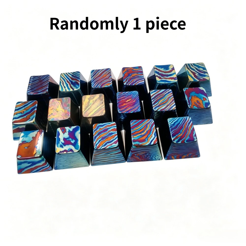 Titanium Alloy Keycap Zebra Pattern ESC R4 1U Mirror Dazzling Colors Metal Key Caps Mechanical Keyboard Artisan Game Accessory