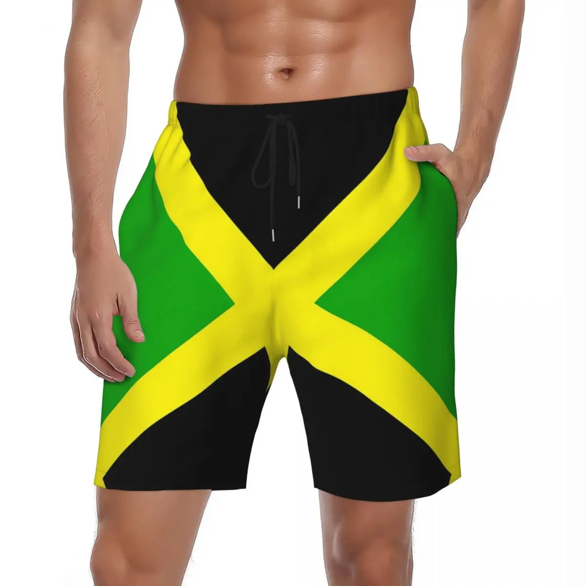 3d Printed Jamaican Flag Board Shorts Summer Sports Board Short Pants Males Quick Dry Hawaii Design Oversize Swim Trunks