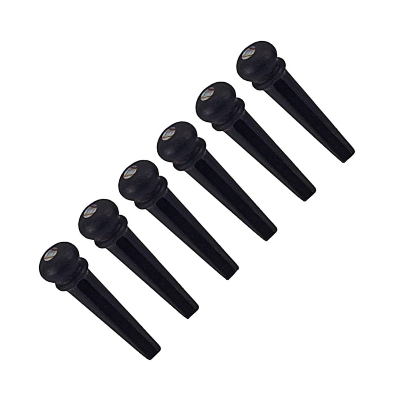 6Pcs Ebony Guitar Bridge Pin String Pegs Fixed Vertebra Guitar Bridge Pin