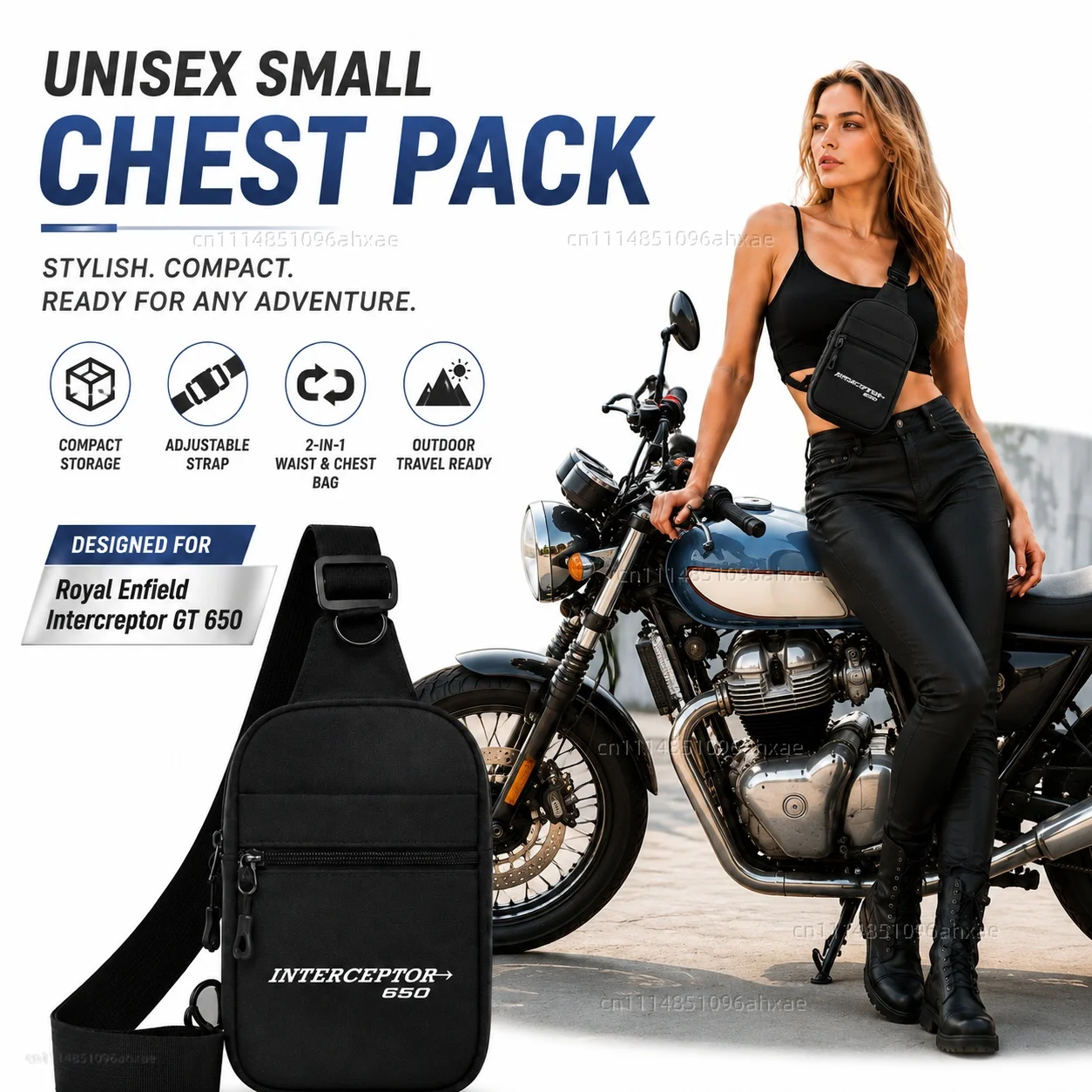 Motorcycle 2In1 Multi-functional Waist Bag Chest Bag Outdoor Travel Bag For Royal Enfield Interceptor GT 650 2018-2026