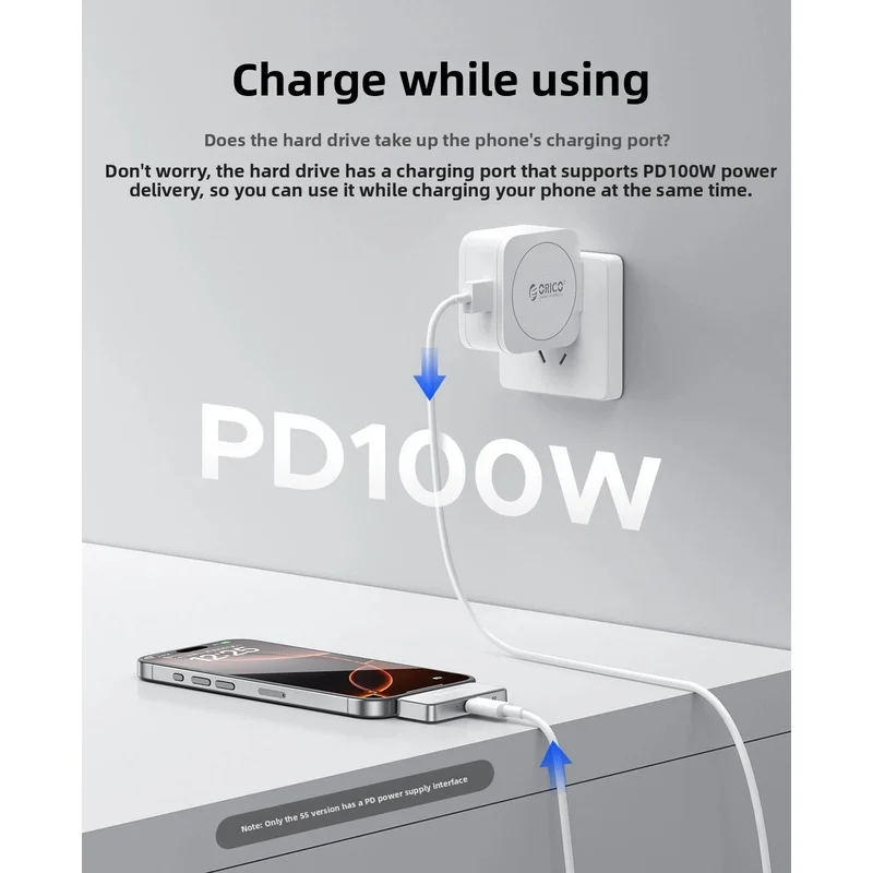 Orico mobile hard drive external hard drive for smartphones compatible with Apple devices iPhone16 storage flash drive 256G expa