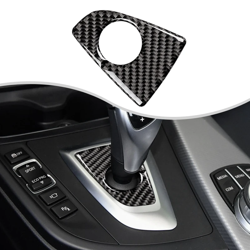 Carbon Fiber Car Interior Center Gear Shift Panel Base Cover Sticker For BMW 3 4 Series F30 F32 2013 2014 2015 2016 2017 2018