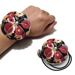 Pretty Printed Sewing Pin Cushion Sewing Accessories Wearable Wrist Embroidery Needles Pumpkin Shaped Pin Cushion