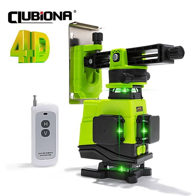 Clubiona 4D German Laser Core Floor and Ceiling Green Lines Remote control Laser Level With 5000mahs Li-ion battery