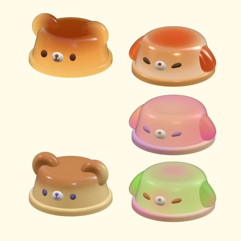 Bear/Dog Shaped Dessert Mold Flexible Animal Head Treats Milk Jelly Mold Convenient Ice Powder Mold for Bakings Lover