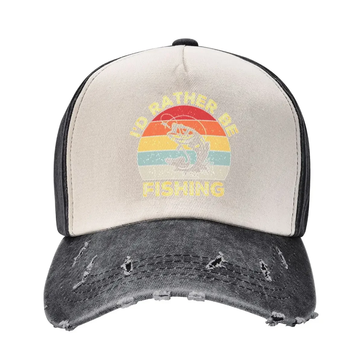 

I'd rather be Fishing - Fisher Retro Vintage Baseball Cap Golf Wear Winter hat Unique hats custom Hat Ladies Men's