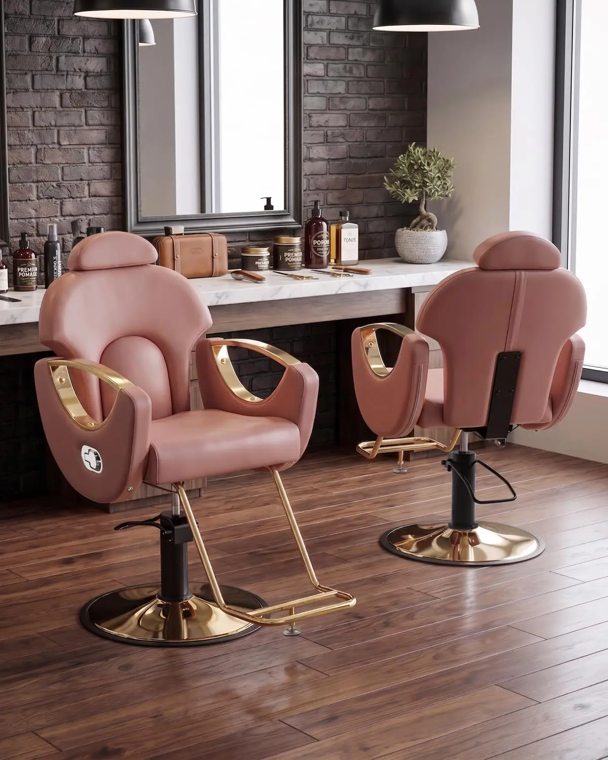 Reclining Barber Chair Heavy Duty 360 Swivel Adjustable Height Salon Furniture for Beauty Barbershop, Customized