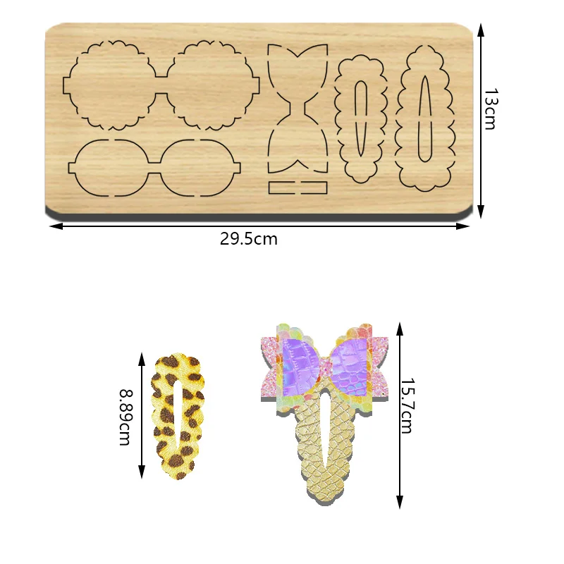 BC44 Multiple Bowknot Hairpins Combined with Wooden Cutting Die, Suitable for Most Machines