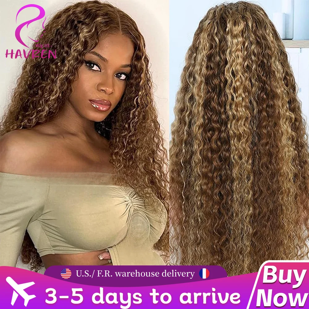 

Парик из натуральных волос, смешанный цвет, кудрявый, с мелированием, 13x4, с кружевной передней частью, глубокая волна, парик из натуральных волос Реми, с предварительно вычесанной линией роста волос