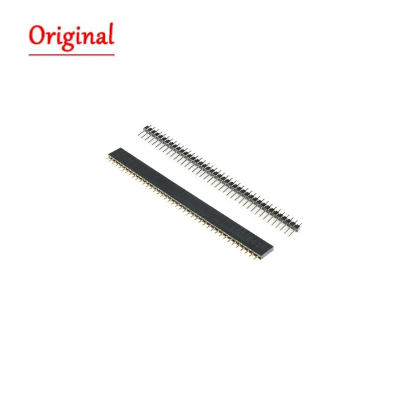 10pcs 5 pairs 40 Pin 1x40 Single Row Male and Female 2.54mm Breakable Pin Header PCB JST Connector Strip for Arduino Black