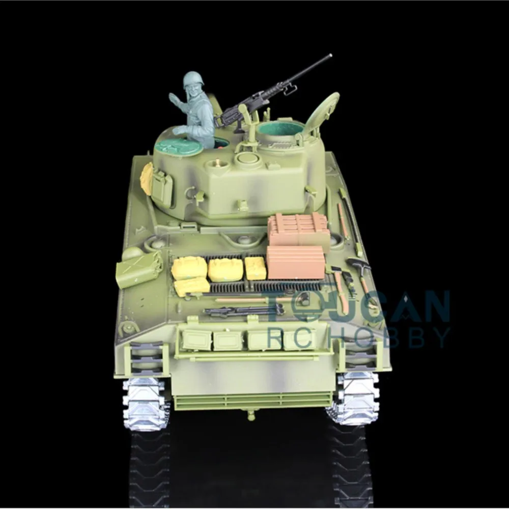 HENG LONG 1/16 7,0 actualizado M4A3 Sherman listo para correr RC Tank 3898 pistas de Metal juguetes controlados de Toucan TH17671-SMT8