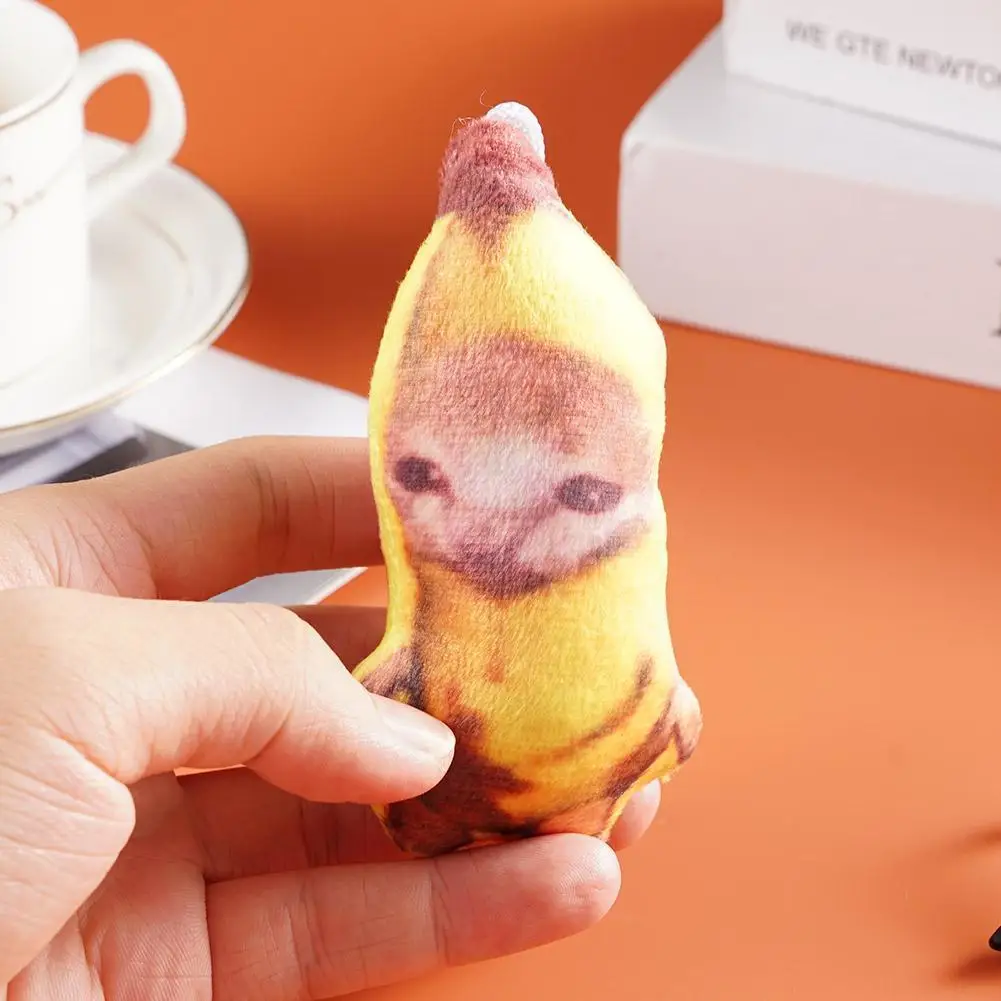 Crying Banana Cat Plush Pendant Keychain With Sound Funny Doll Car Bag Funny Pendant Kids Banana Cat Doll Pendant