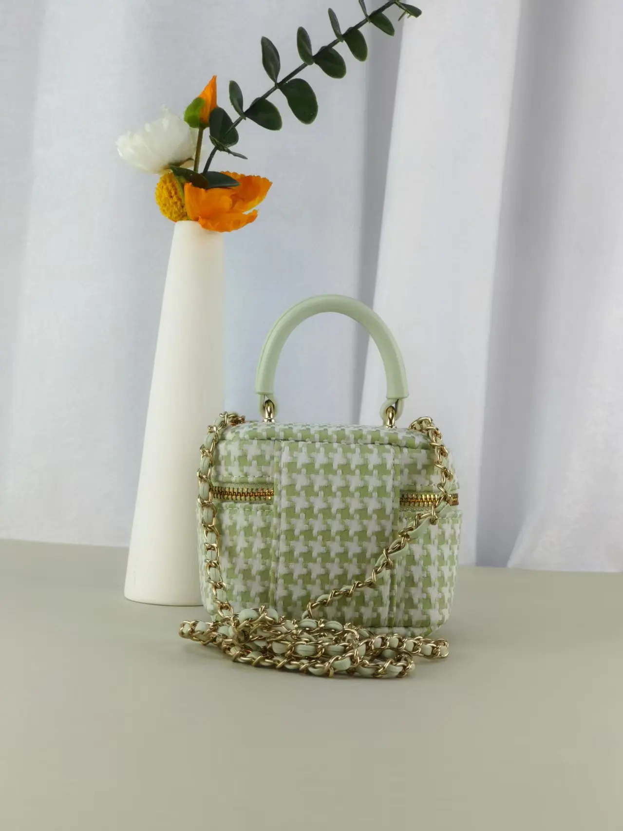 

2025 New Mini Checkerboard Bag Women Fashion Small Crossbody Bag Cute Shoulder Bag with Chain Handle for Daily Use