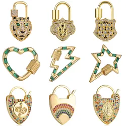 Juya DIY Creative Locket Fasteners Supplies Screw Carabiner Pendant Clasps Accessories For Handmade Chains Punk Jewelry Making
