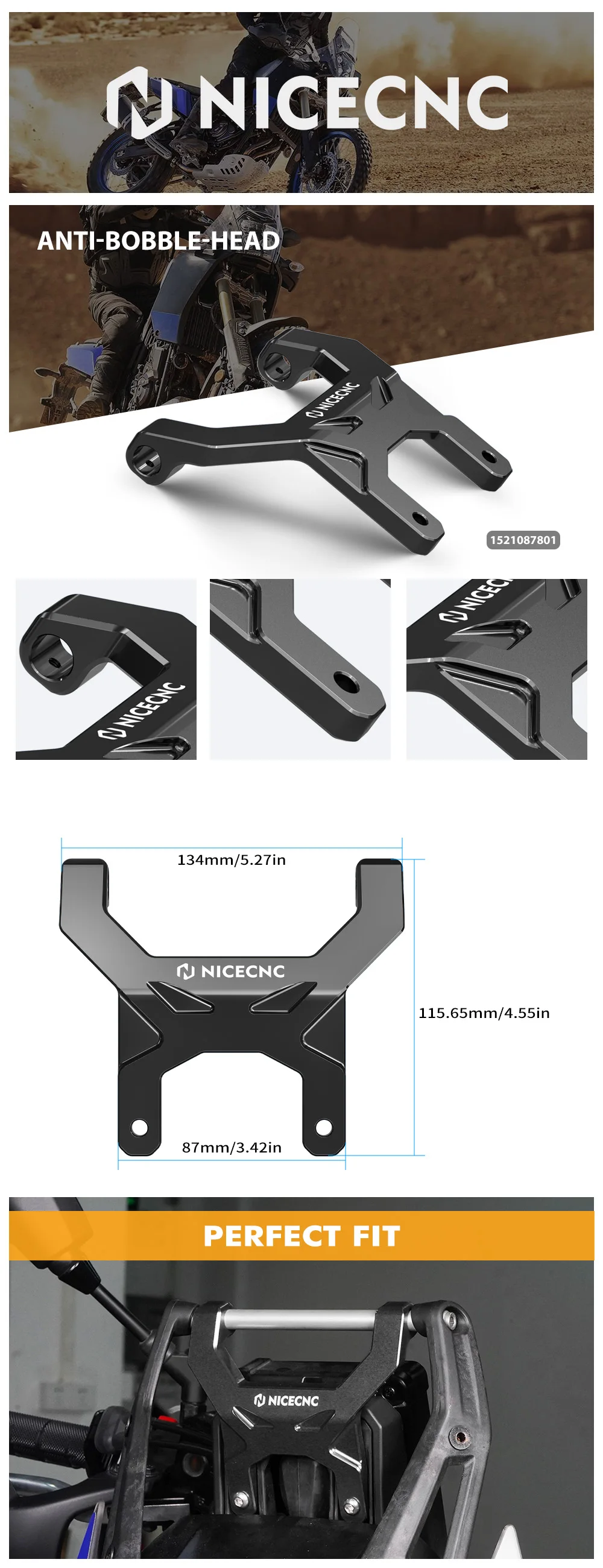 Für Yamaha Tenere 700 T700 XTZ 700 Tenere 700 2019-2023 NICECNC Windschutzscheibenversteller Halterung Windschutzscheibenhalter Armaturenbrett-Stabilisator – Detail 11