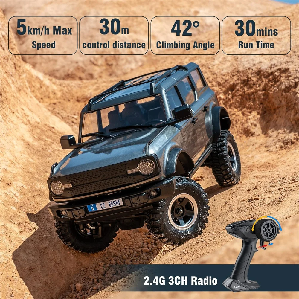 FMS EazyRC RTR 1/18 2.4G 4WD RC Car 4x4 Off Road Climbing Truck Rock Crawler LED Lights Vehicle Electric RC Model Toys