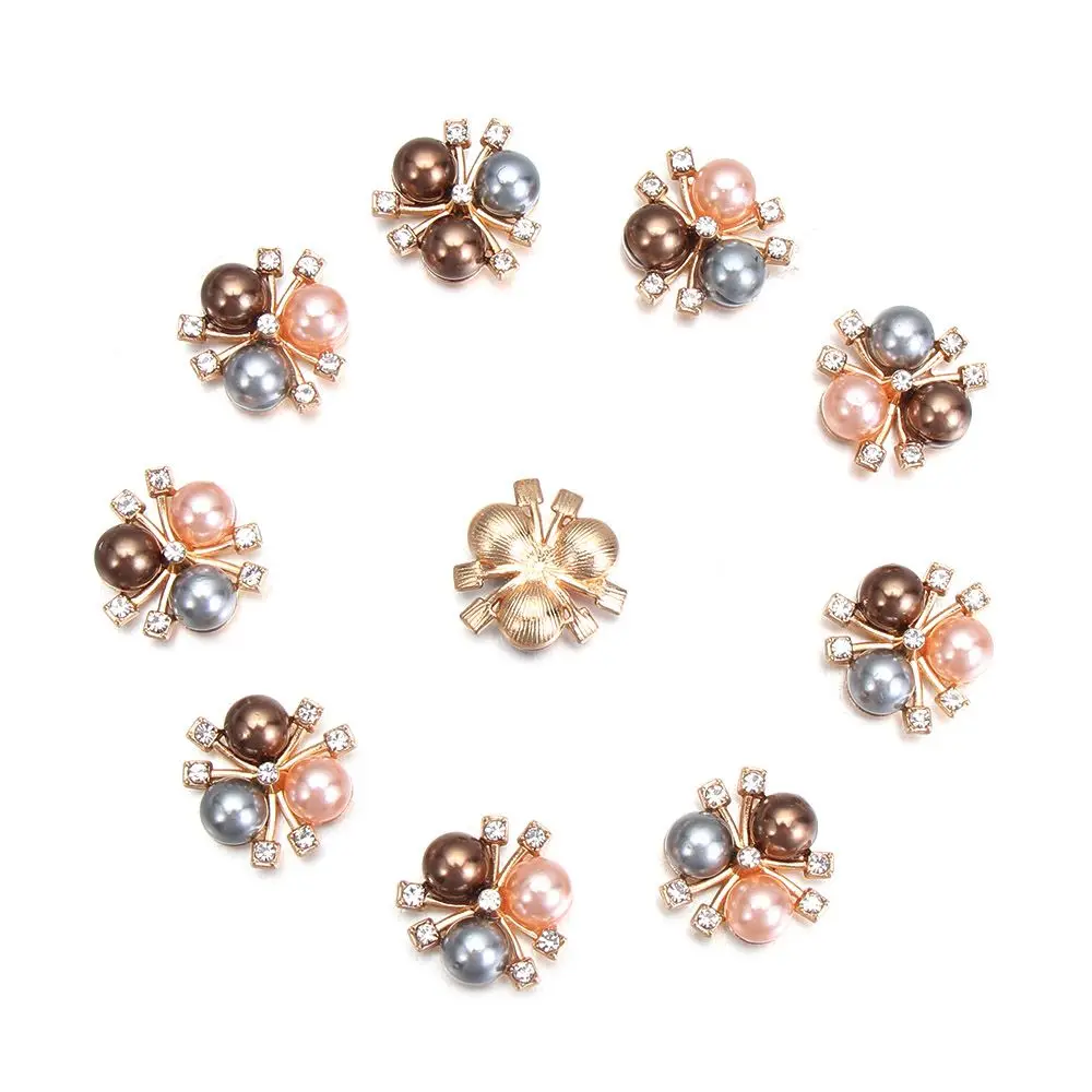 10 PCs DIY wedding Decor Flower Garment Decorative Clothing Scrapbooking Pearl Rhinestone Sparkling Crystal Sewing Button