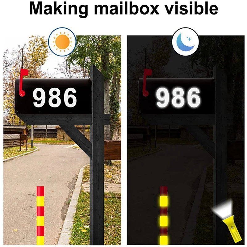 digital stickers Mailbox Numbers for Outside, 10 Sets 0-9 Reflective Number Stickers with Sticky