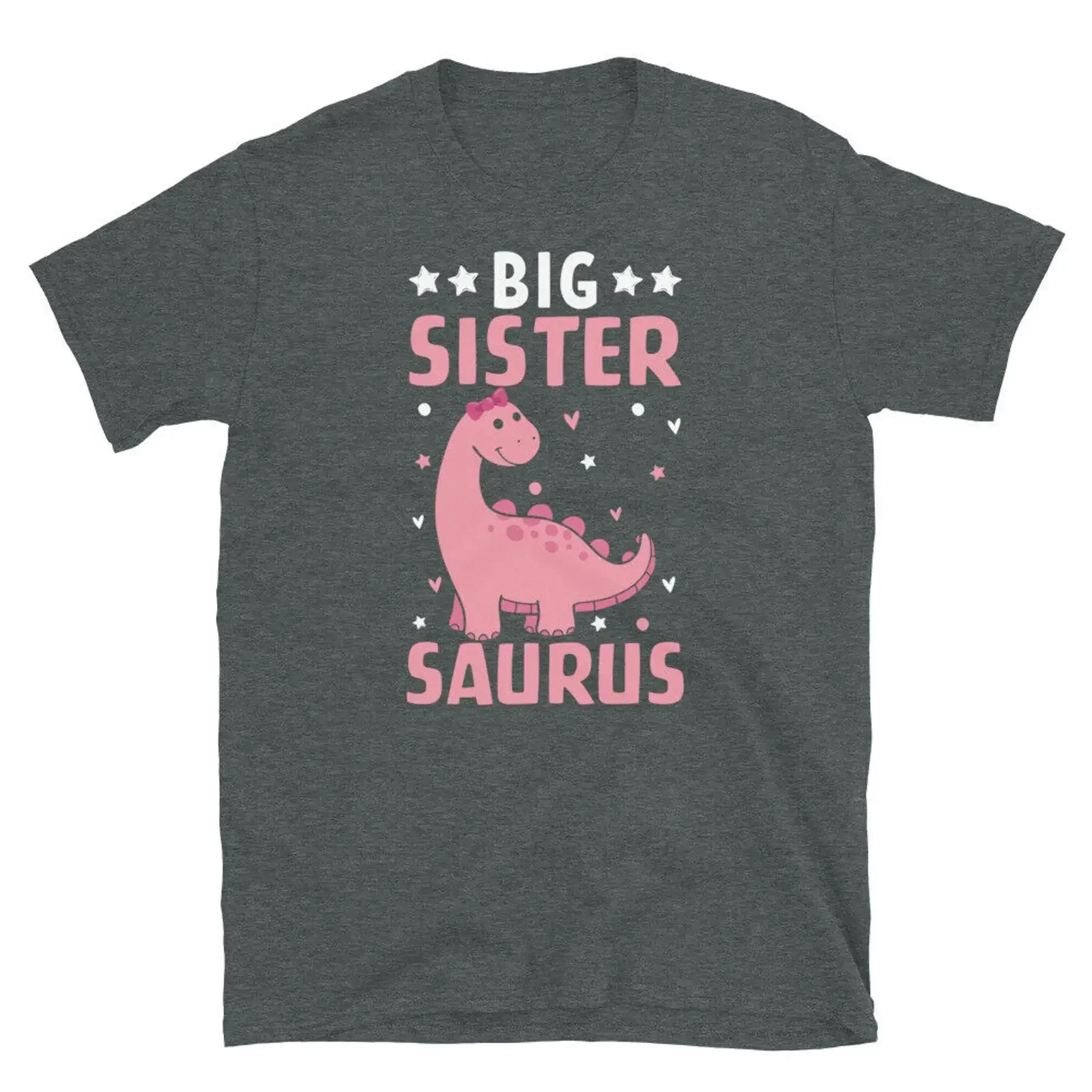 Big Sister Saurus Dinosaur Sister Announcement Short Sleeve Unisex T Shirt