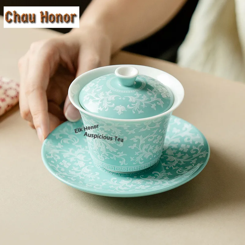 

150ml Dunhuang Lotus Gaiwan Vintage Tea Tureen Household Tea Bowl with Lid Kit Tea Maker Cover Bowl Kung Fu Tea Set Ornaments