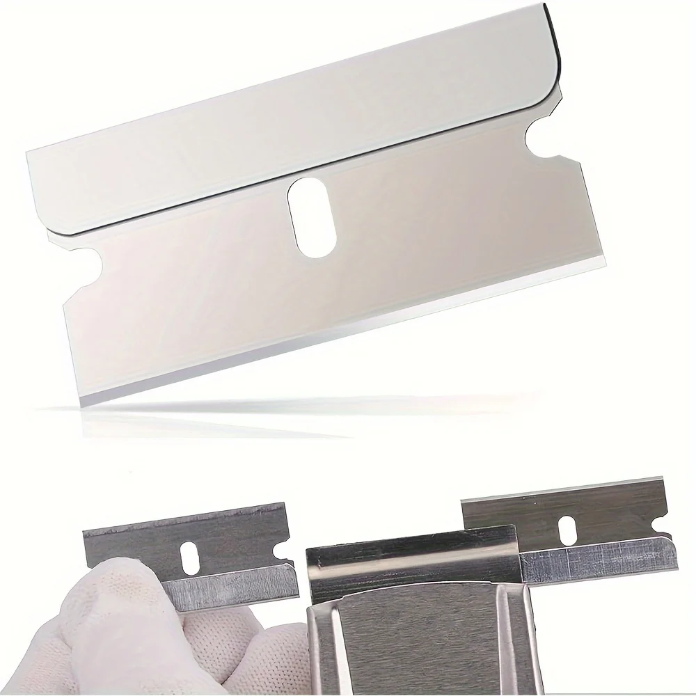 304 Stainless Steel Scraper Blade, 6-in-1 Car Glass/Paint/Sticker Removal Tool, Industrial Grade Epoxy Resin Removal Tool
