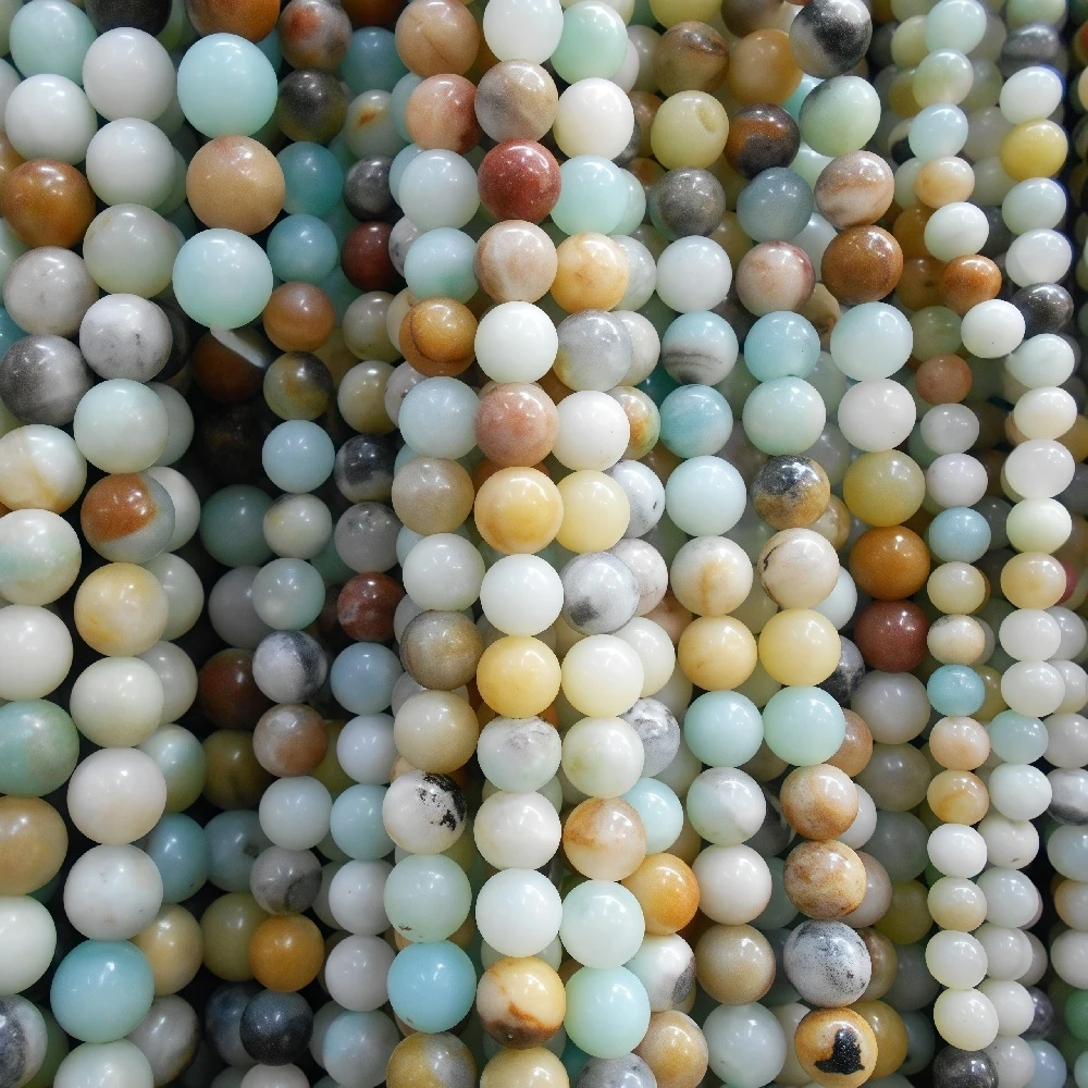 

Natural Stone Amazonite Jade 4 6 8 10 12mm Green Gemstone Beads for Needlework Jewelry Making Bracelets Accessories DIY 15''