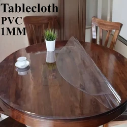 Tablecloth  1pcs Thickness 1.0mm Soft Glass PVC Plastic Waterproof Kitchen Oil Soft Cloth Table Protector Cover Transparent