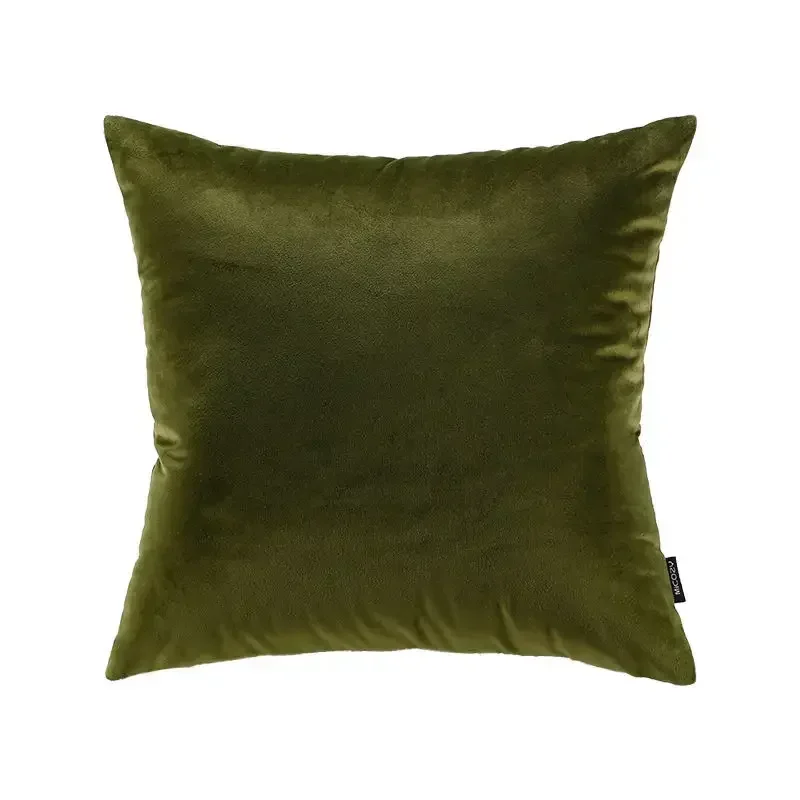 2024 Olive Dark Green Cushion Sofa Living Room Vintage Cushion Bed Head Moss Green Velvet Light Luxury High Value Pillow