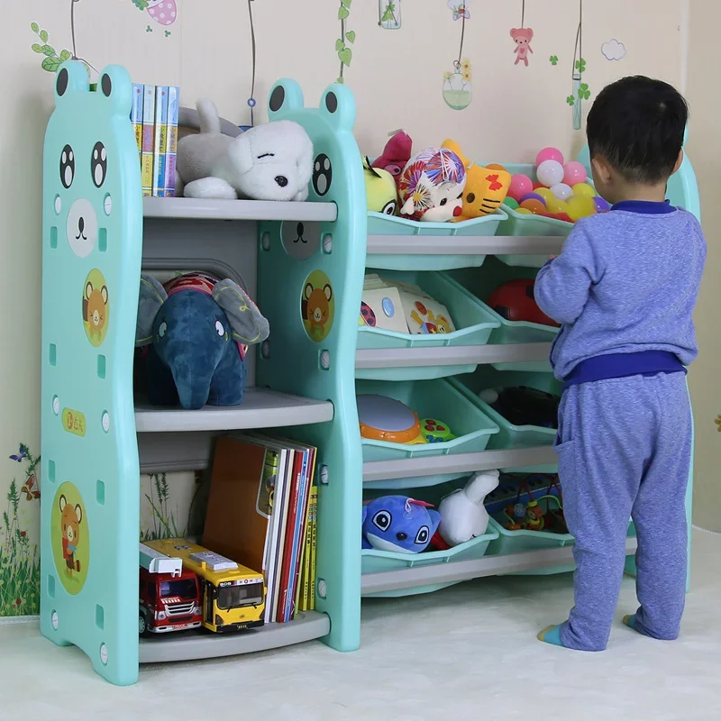 

Book Cabinet Children's Toy Storage Rack Organizer Kindergarten Cartoon Storage Locker Baby Picture Book Large Capacity