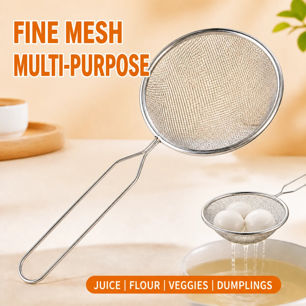 Baby Food Strainer - 스테인리스 스틸 미세망 스트레이너 스푼, 밀가루,