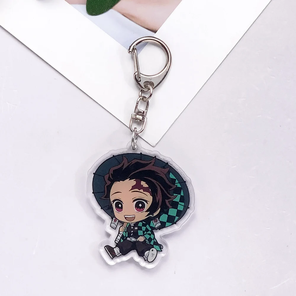 أنيمي الشكل شيطان القاتل الاكريليك لطيف سيارة المفاتيح اكسسوارات كامادو تانجيرو كامادو Nezuko حقيبة السحر ظهره قلادة الهدايا