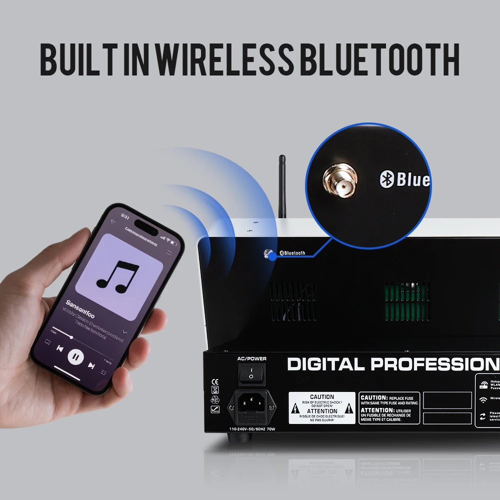 AFS32CH Rackmount Digital Music Console Mixer Stage Performance 5-Band EQ Singing Tool mit WIFI-Verbindung Langlebiges Metall