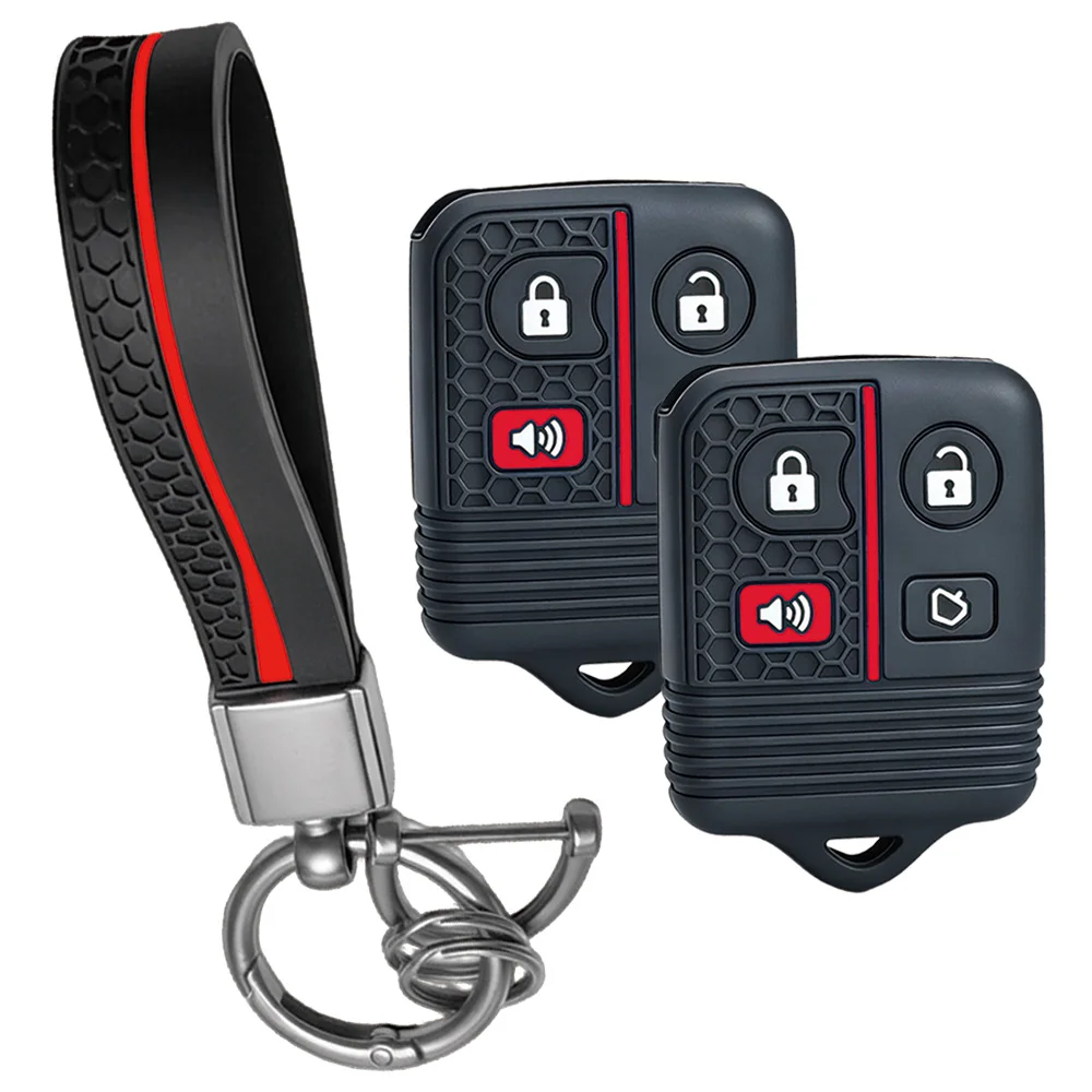 For Ford F150 F250 F350 Ranger Explorer Expedition For Lincoln Navigator Soft Key Fob Protector With Wrist Strap And Key Ring