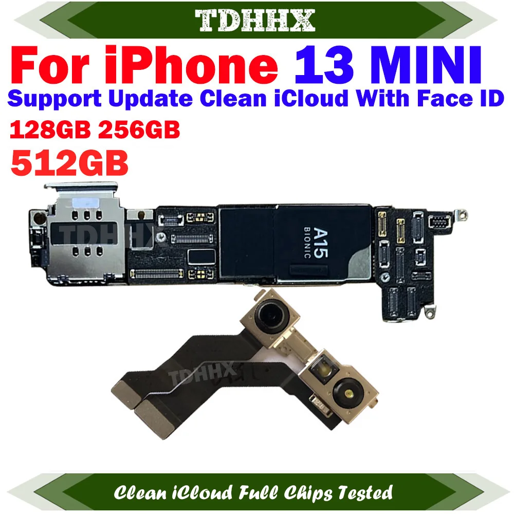 Free iCloud Motherboard For iPhone 13 Pro Max 128g/256g 512GB Mainboard With Face ID CleanediCloud Main Logic Board Ok Plate