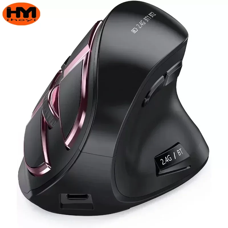 Original IHOYI Bluetooth Vertical Mouse Wireless USB2.4 the third Mock Examination Charging Human Laptop Desktop Mouse Mute