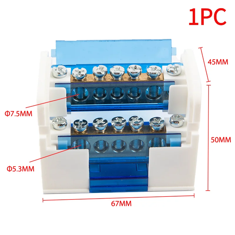 1PC Din Rail Terminal Block WKH207 Power Distribution Box Modular Connection Block.