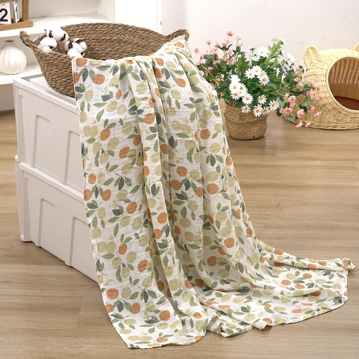 Elinfant الخيزران القطن الشاش قماط البطانيات تلقي البطانيات منشفة استحمام لينة مريحة الوليد قماط التفاف