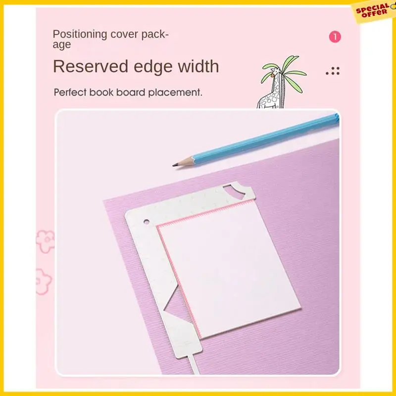 A25P 5-In-1 Book Cover Guide Stainless Steel Metal Bookbinding Cover Tool For Scribe Marking Album Notebook Gauge Ruler Durable