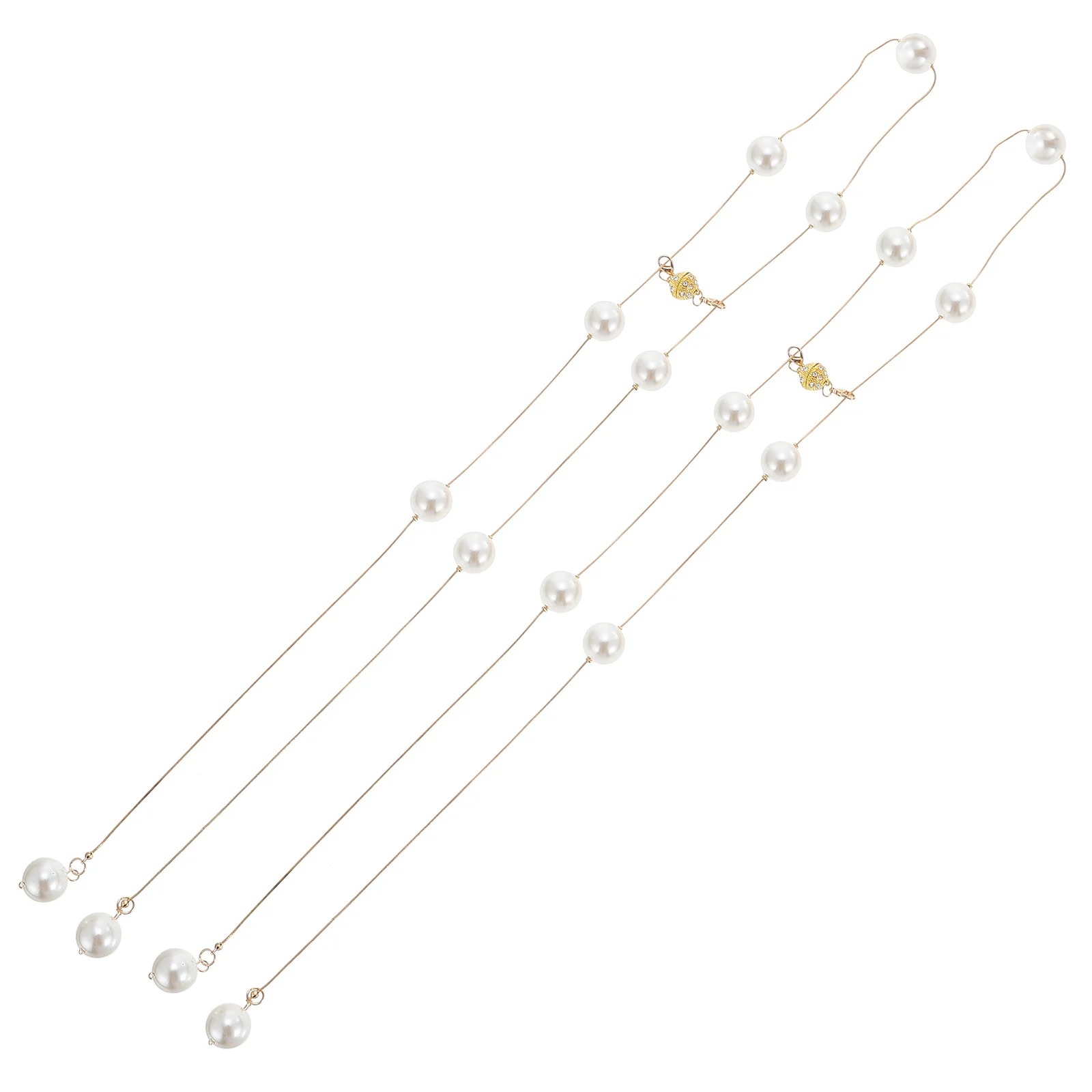 

2Pcs Curtain Binding Strap with Pearl Decor Adjustable Curtain Fixing Belt for Living Room Bedroom Decoration Supplies