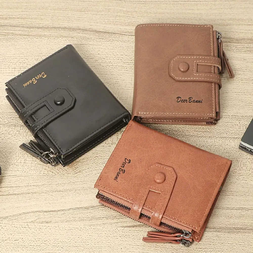 

Деловой женский кошелек тройного сложения, многопозиционный держатель для карт, мужской короткий кошелек из искусственной кожи, кошелек для монет, мужской кошелек из мягкой кожи