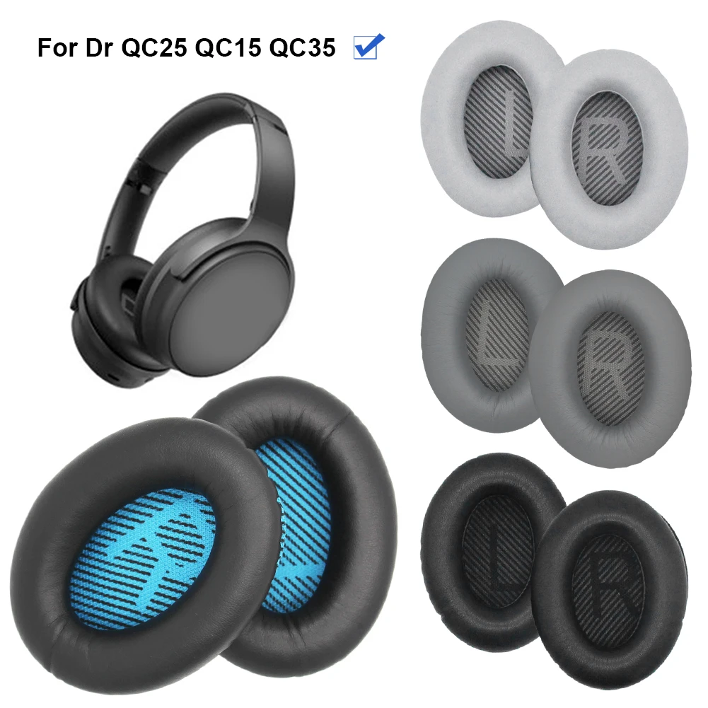 Replacement Ear Pads Soft Protein Leather Headphones Ear Cushions Memory Foam Ear Cups Cover for Bose QC25 QC15 QC35