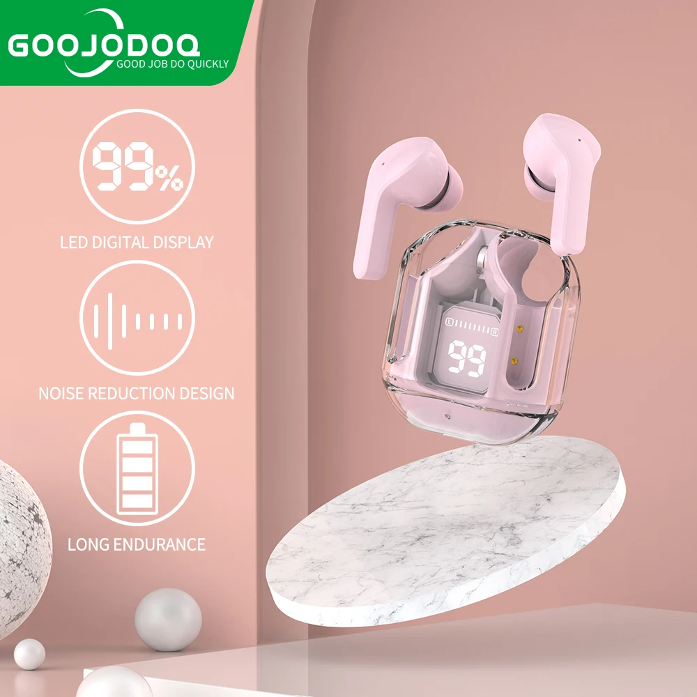 GOOJODOQ wireless Bluetooth hi-fi stereo headset LED digital display noise reduction Bluetooth wireless headset J177