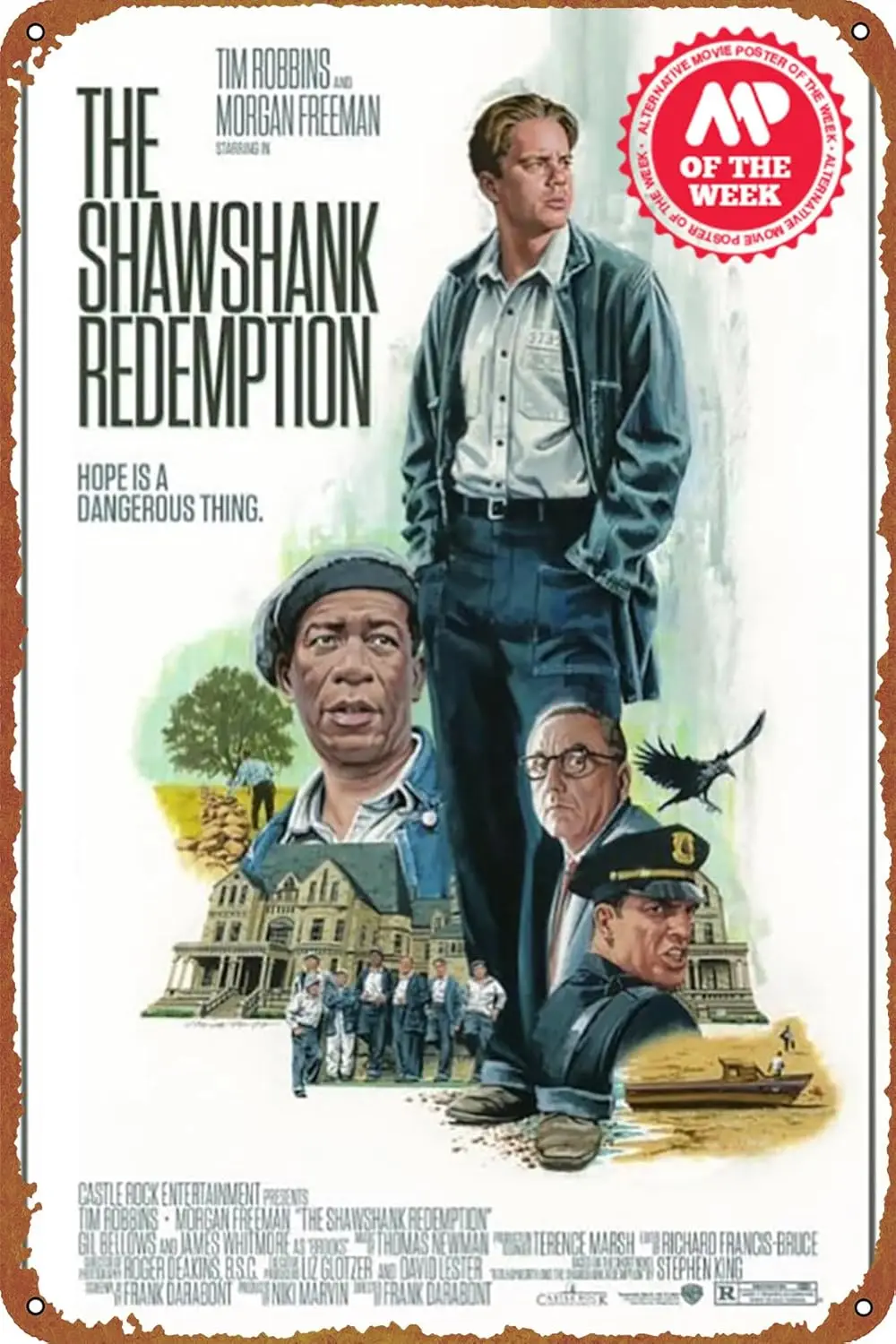 The Shawshank Redemption Poster Metal Tin Logo Vintage Metal Poster Family Club Bar Cafe Bedroom Wall Decoration Gift 8x12 inche