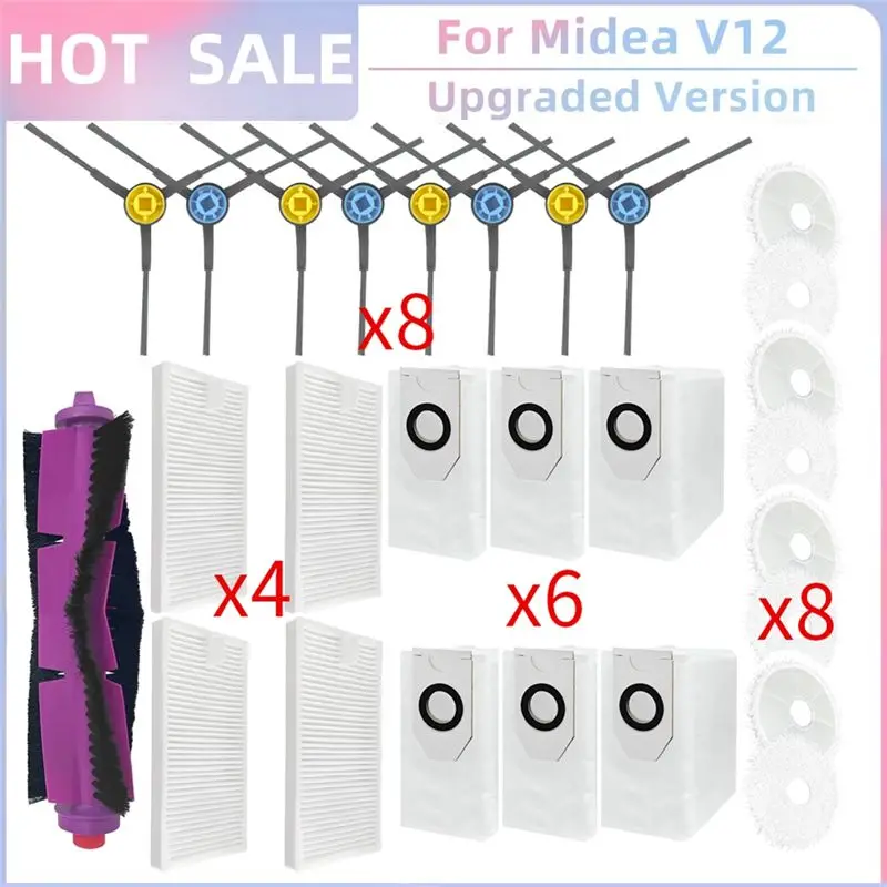 A83X-Comprehensive Maintenance Set For Mideav12 / Eurekaj12: Roller Brushes, Filters, Mop Cloths, And Dust Bags