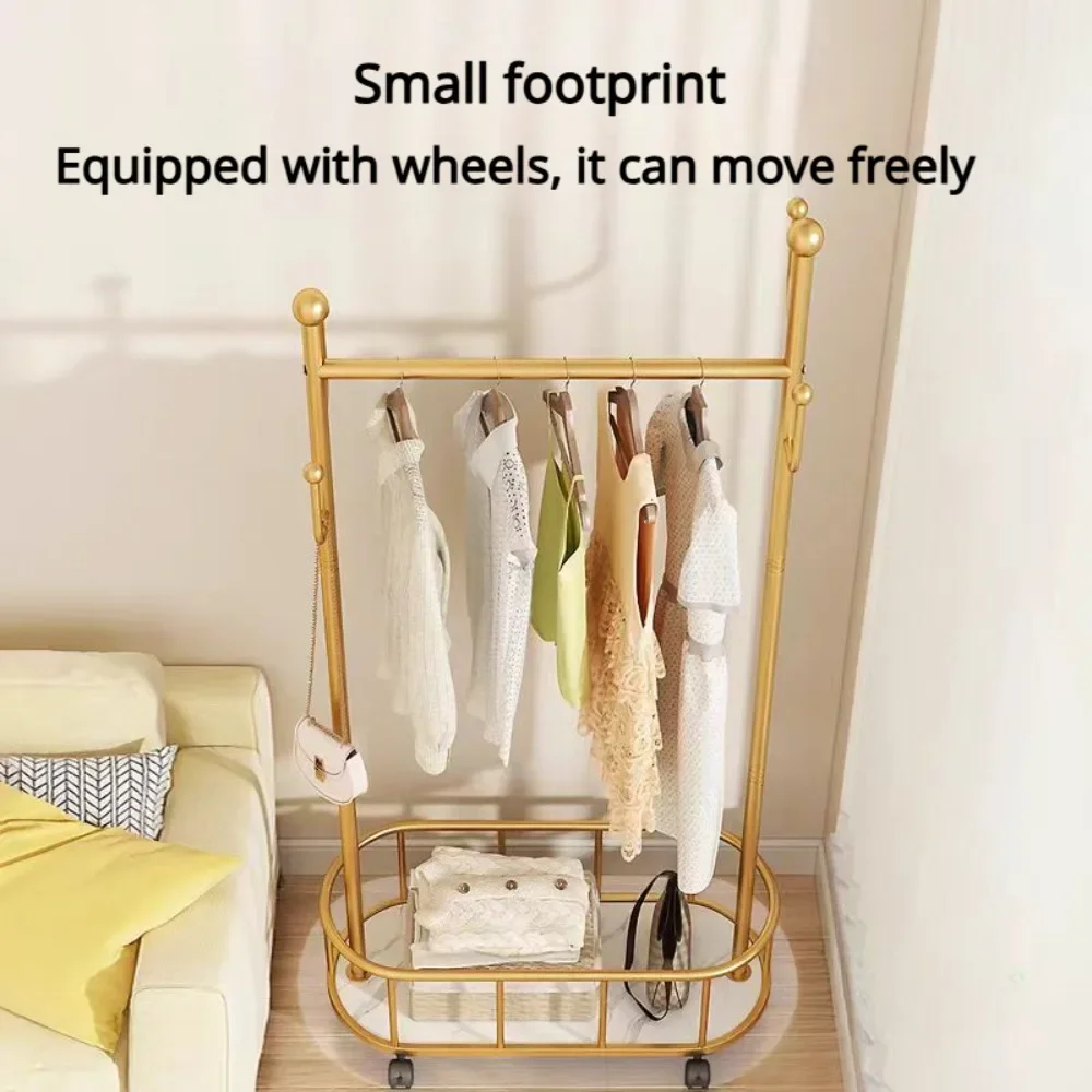 Mobile Clothes Hanger, Floor Bedroom Simple Clothes Hanger, Hanging Clothes Rack, Household Coat Hanger
