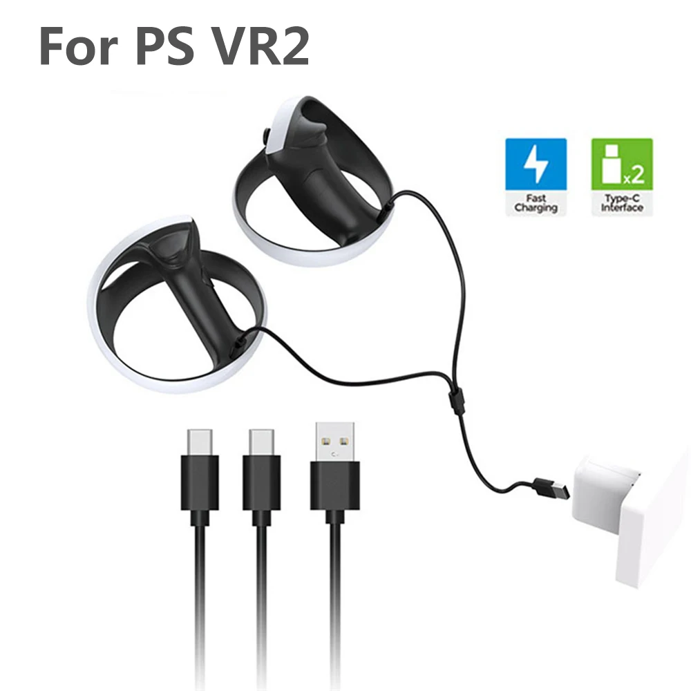 2 In 1 USB Cable Split Charger Line Fast Charging Cable Double Type-C Cables For PS VR2 VR Accessories