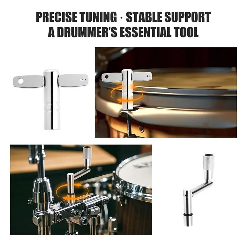 AWAH Universal Drum Tuning Key Set-4-Pack Wrench Kit Featuring Continuous Motion Speed Keys For Fit All 1/4